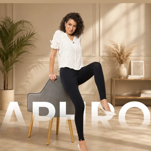 Aphro Soft Cotton Stretch Ankle Length Leggings for Women | Breathable | Mid-Rise | Slim Fit | Elasticated Waist | Daily Wear & Ethnic Wear