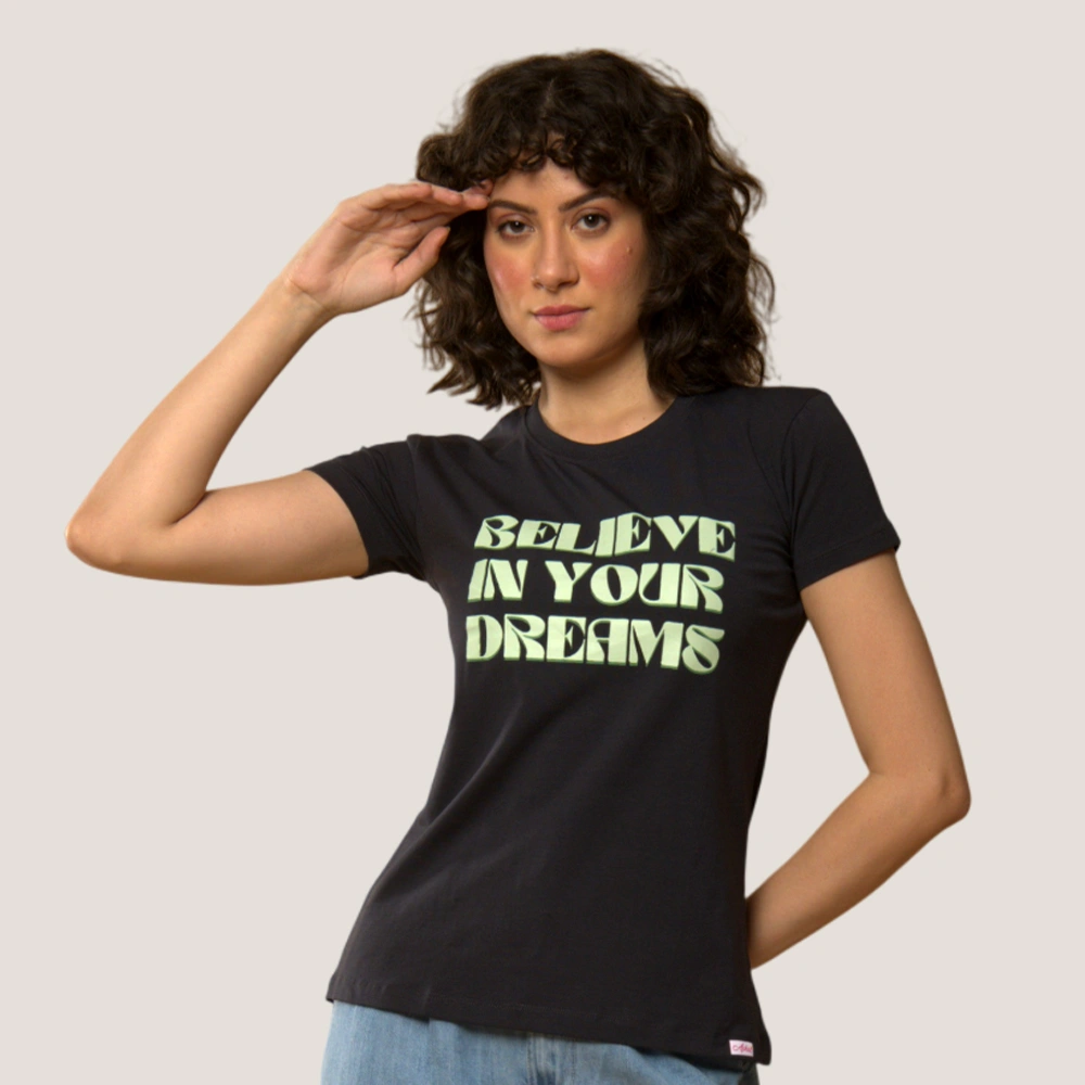 Aphro Women Round Neck T-Shirt | Solid Cotton Casual Printed T-shirt for Women | Front Print...